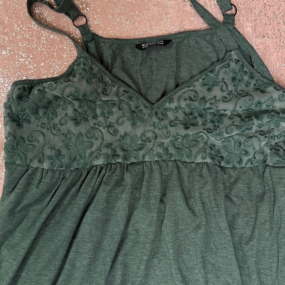 BloomChic Olive Embroidered Top - Picture 2 of 3